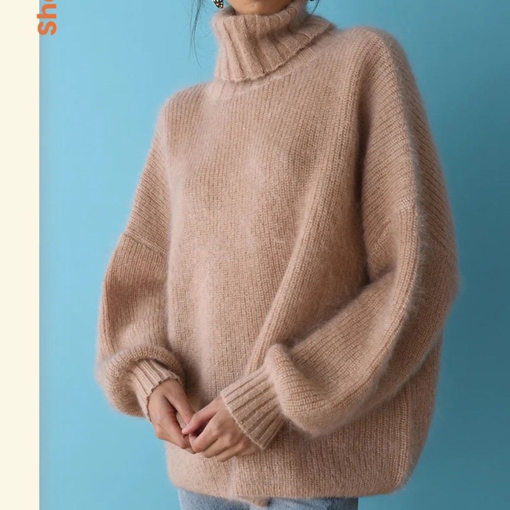 SALE Petit Moments Mohair blend dewy pink turtleneck